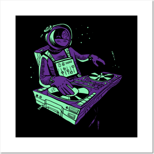 Dj Astronaut Space Man Disc Jockey Posters and Art